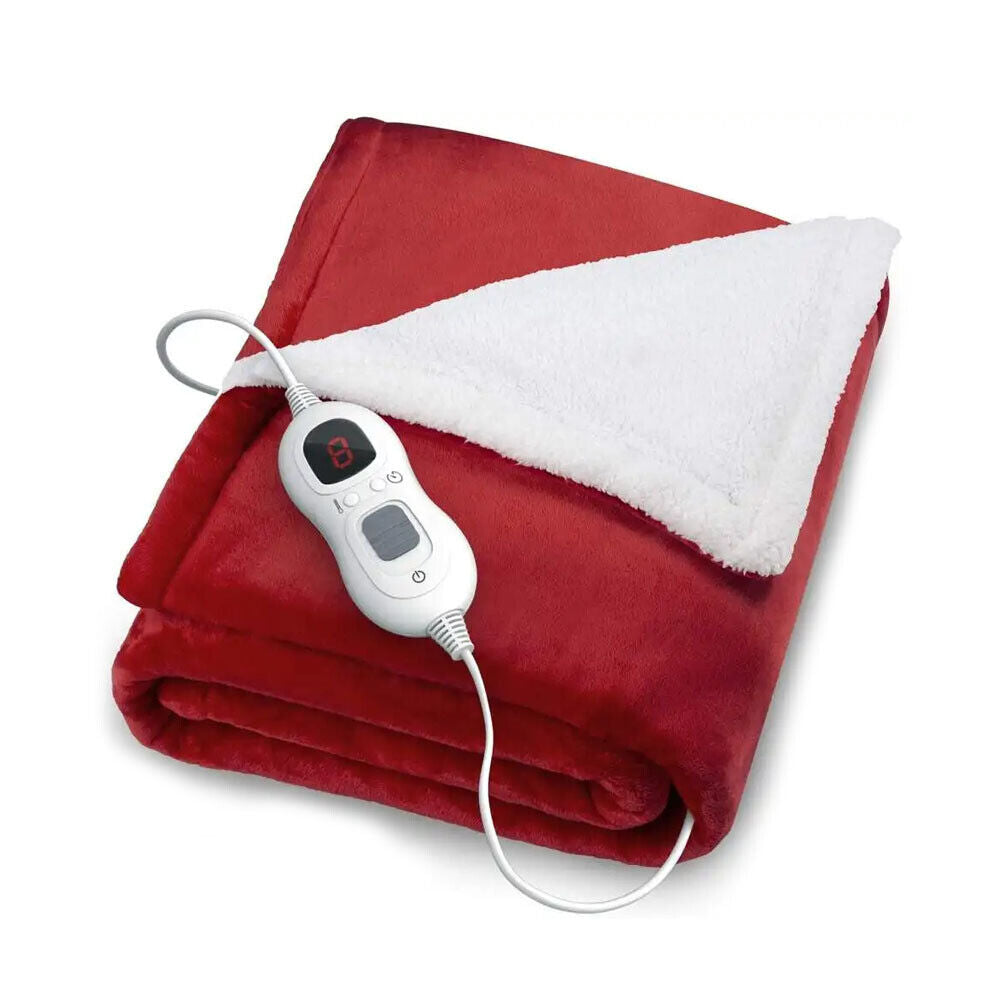 HEATED PLUSH ELECTRIC THROW SOFT FLEECE WINTER OVER BLANKET W/DIGITAL CONTROLLER