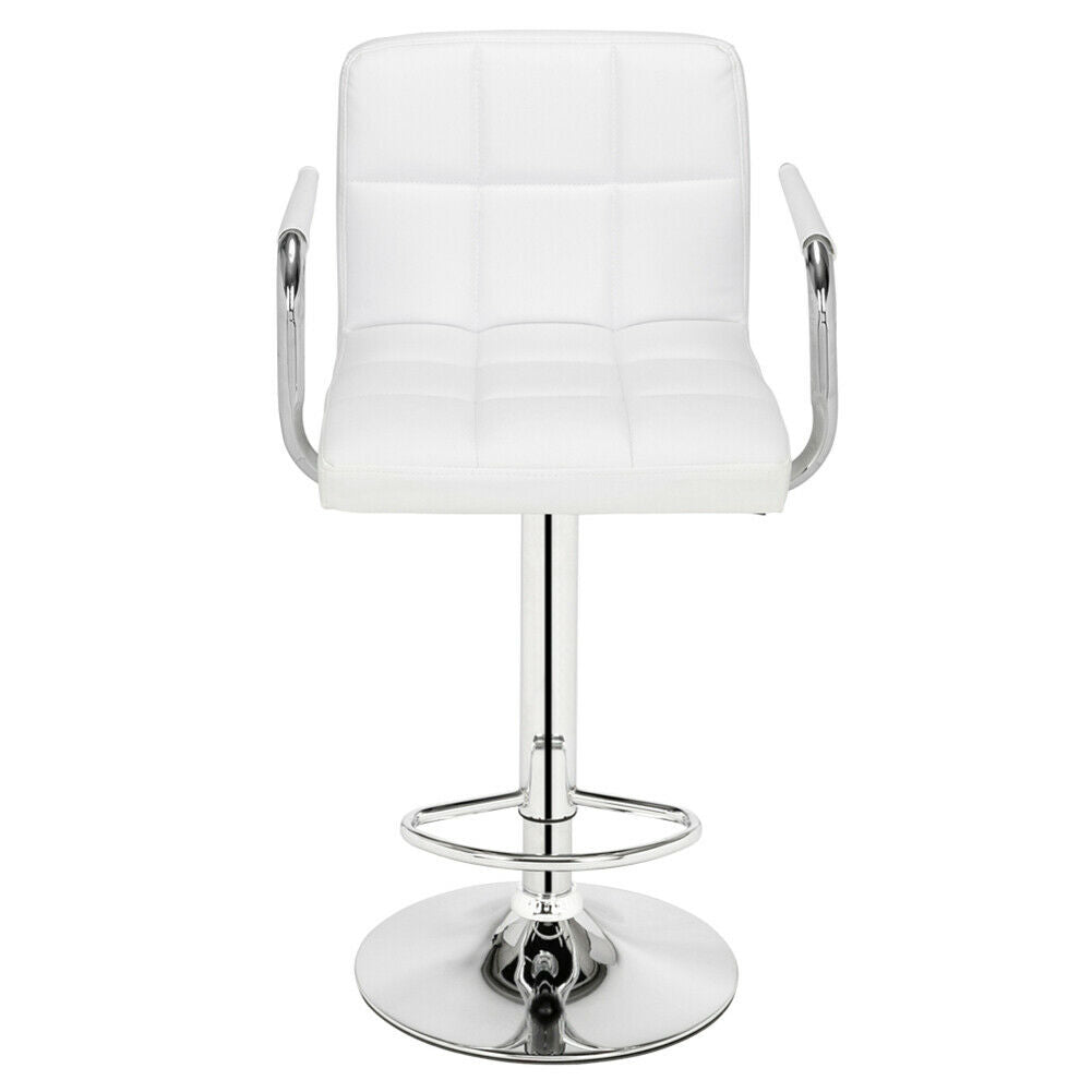 2pcs Bar Stools Leather Chairs Kitchen Breakfast Chairs Swivel Gas Lift 60-80cm