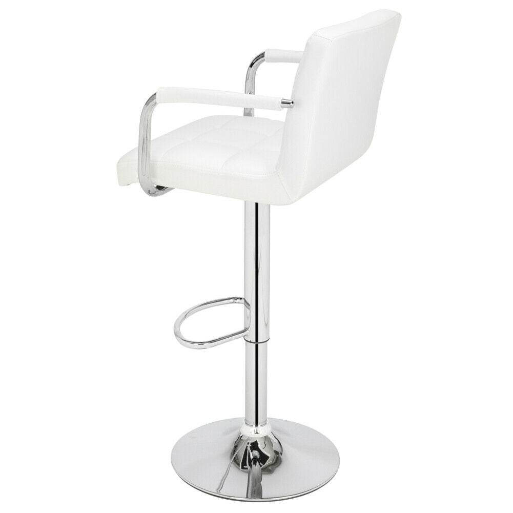 2pcs Bar Stools Leather Chairs Kitchen Breakfast Chairs Swivel Gas Lift 60-80cm