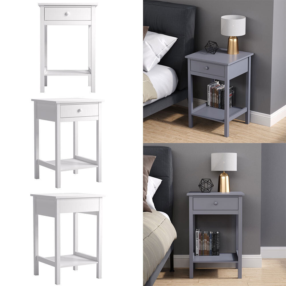 Bedside Table Side Table Wooden Sofa End Table Nightstand Bedroom Drawer Shelf