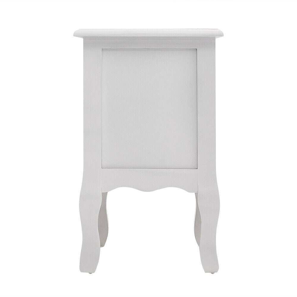 White Bedside Table With Drawer Cabinet Bedroom Furniture Storage Nightstand