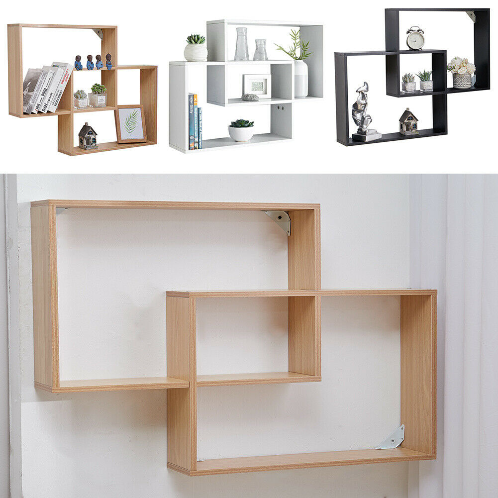Modern Decor Wall Floating Shelves Book Display Shelf Storage Cube Box Shelving