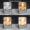 Dimmable Touch Table Light Glass Ice Cube Bedside Study Office Dimmer Lamp