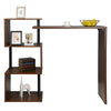 Bar Table Kitchen Dining Breakfast Table with 3-Tier Storage Shelves MDF Metal