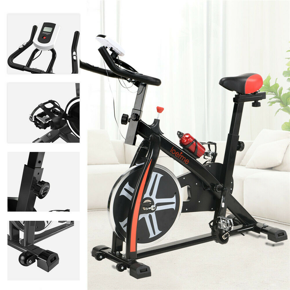 Indoor Exercise Bike Flywheel Home Workout Fitness Training w/LCD