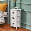 Pair of White Bedroom Bedside Table Unit Cabinet Nightstand with 3 Drawers UK