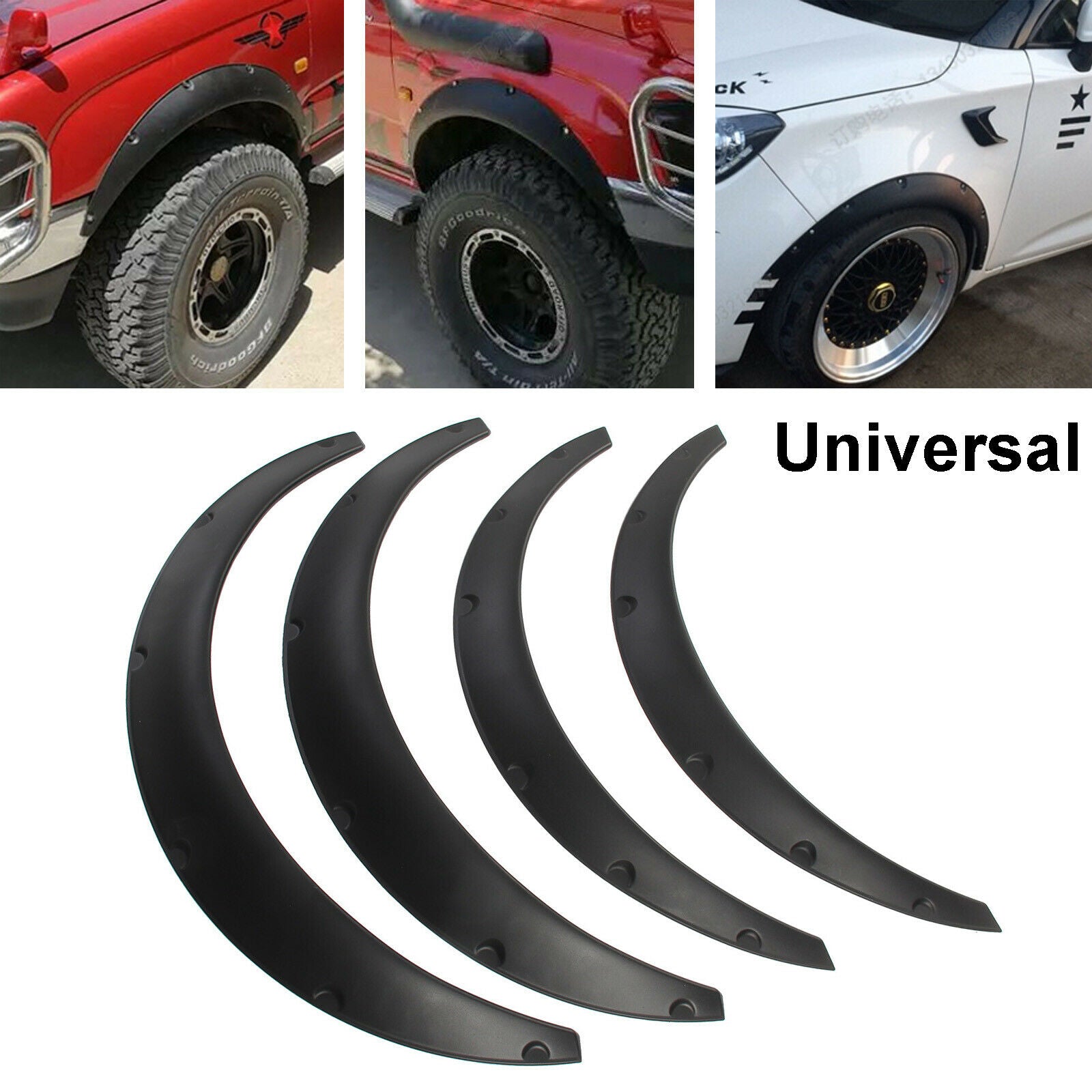 4pcs Universal Widened JDM Fender Flares Wheel Arch 2 inch ABS Car Fittings