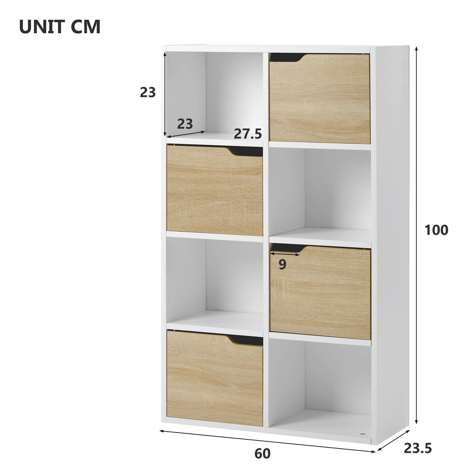 4 Tier Cube Bookcase Shelving Display Shelves Storage Unit Organiser Display