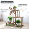 4 Tiers Flower Rack Wood Plant Stand Bonsai Display Shelf With Dutch Windmill