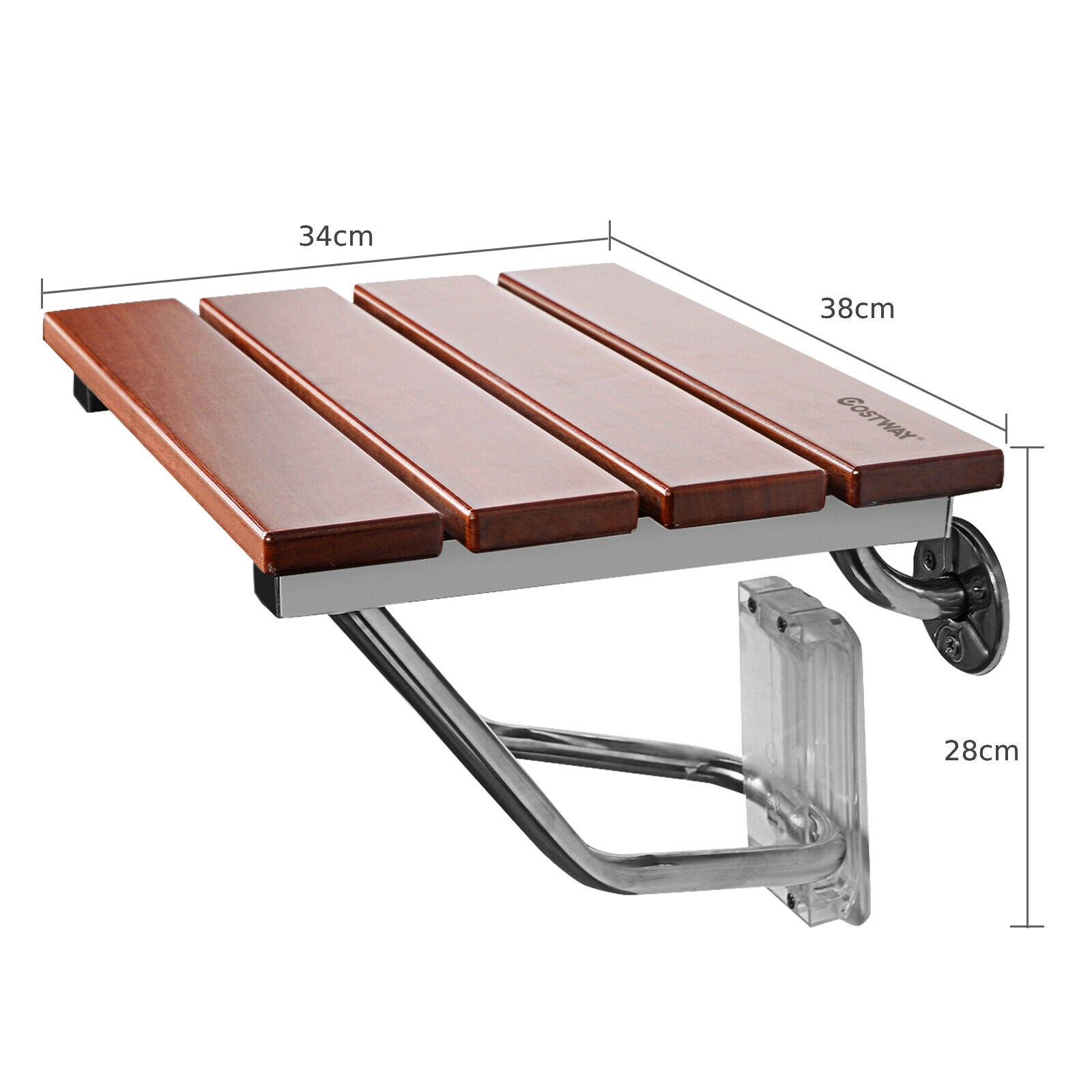 Folding Shower Seat Bench Wall Mounted Bathroom Seat Stool Elderly Disabled