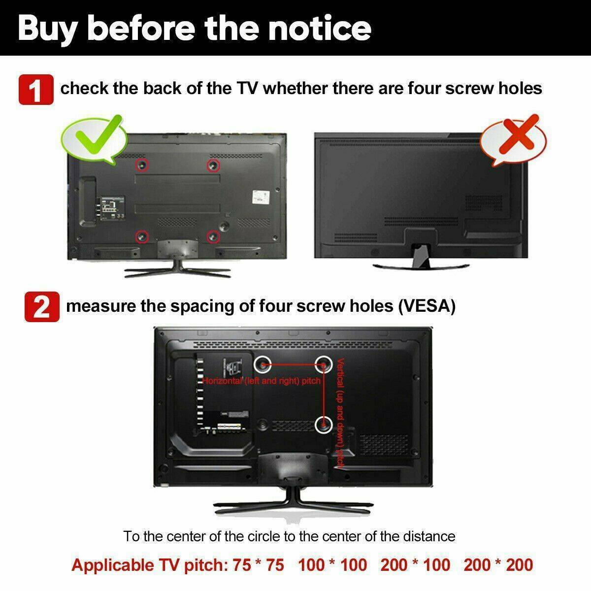 TV Wall Bracket Mount Tilt For 14 20 25 30 32 38 40 42 Inches 3D Plasma LCD LED