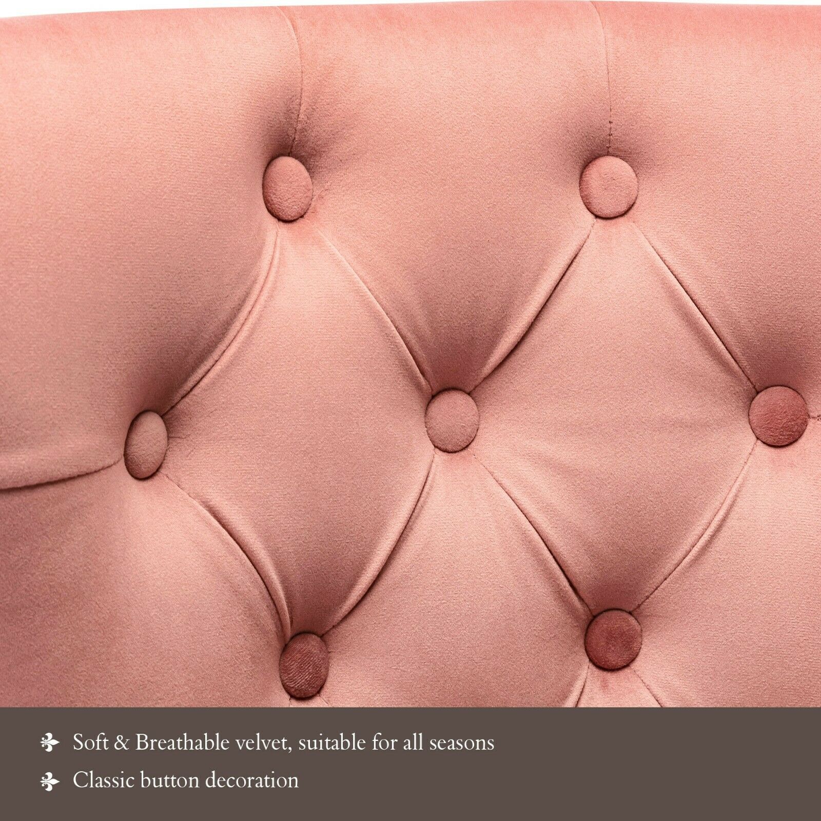 Dining Chairs Velvet Studded Fabric Lounge Padded Accent Side Chair Home Kitchen