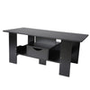 Black Classic Sofa Side Table Coffee Tea Desk with Drawer Living Room Furniture