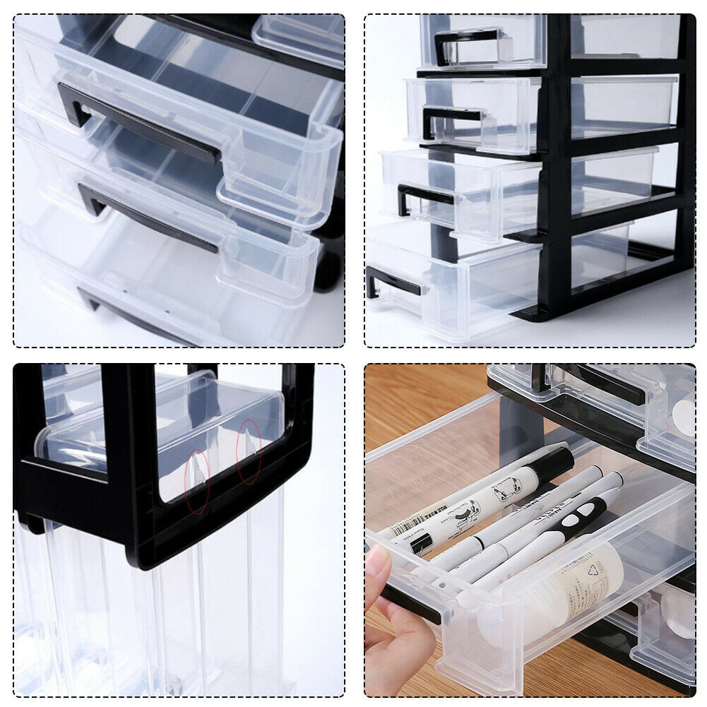 Cosmetic Make Up 2-3 Drawer Desk Table Tidy Storage Box Plastic Organiser Holder
