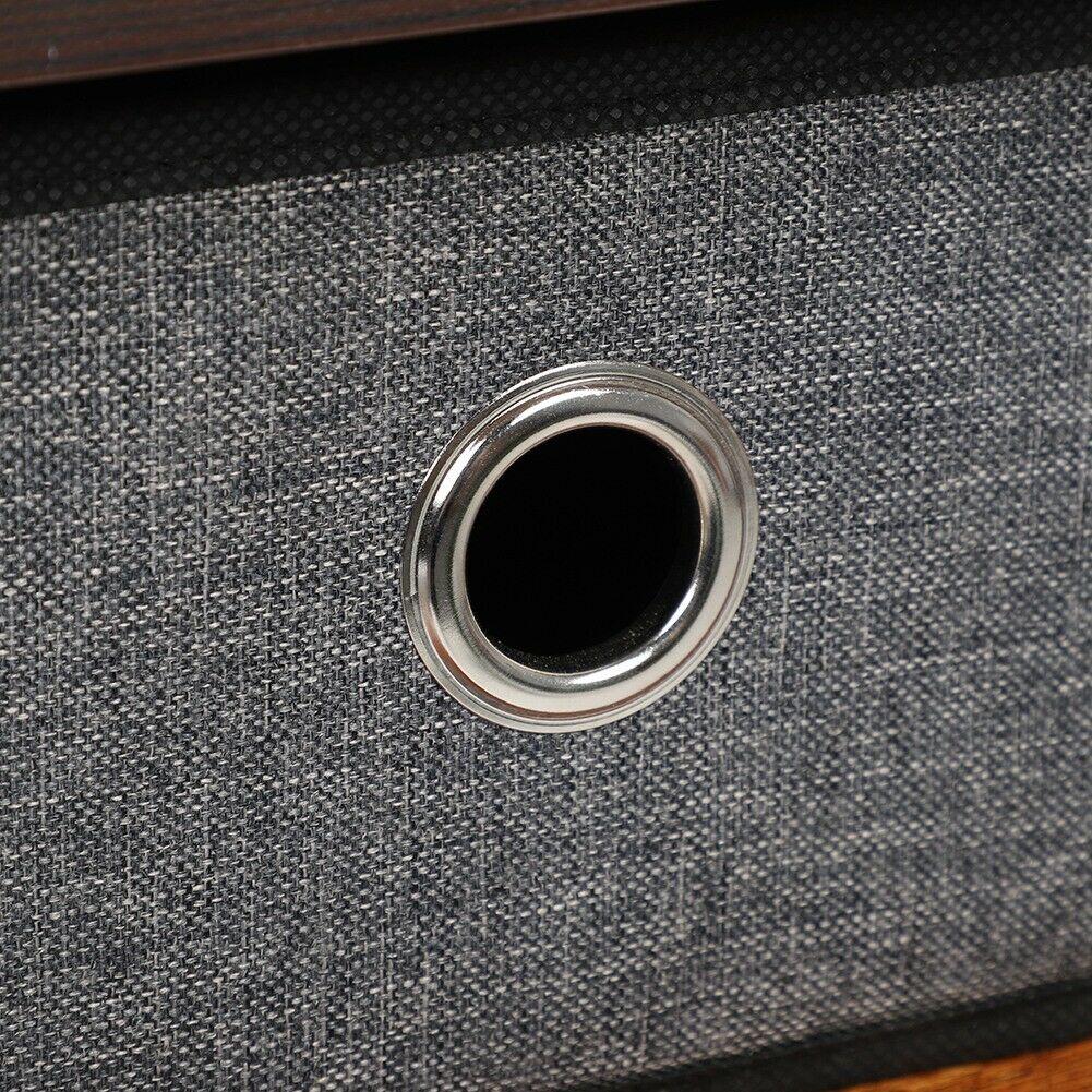 Industrial Bedside Table Fabric Drawer & Low Shelf Nightstand Side Table Cabinet