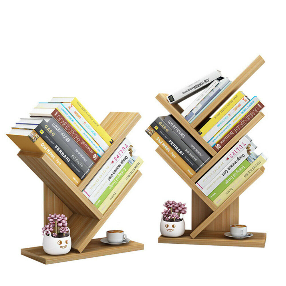 3-5 Layers Tabletop Bookcase Desktop Book Shelf Display Stand Holder Books DVD
