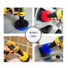 3 x DRILL ATTACHMENT CLEANING BRUSH SET POWER SCRUB HOME CAR TILE BATHROOM BLUE