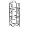 4 Tier Metal Bookcase Bookshelf Shelving Storage Rack Corner Organizer Shelf