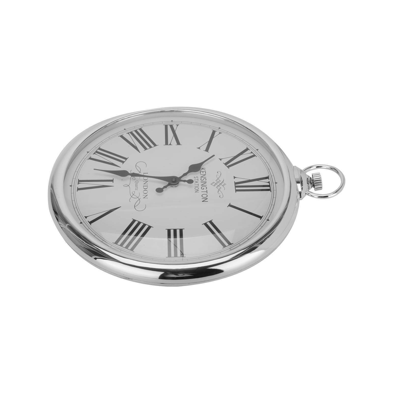 Pocket Silver Wall Clock Numerals Wall Clock Home Bedroom Kitchen Clocks Decor