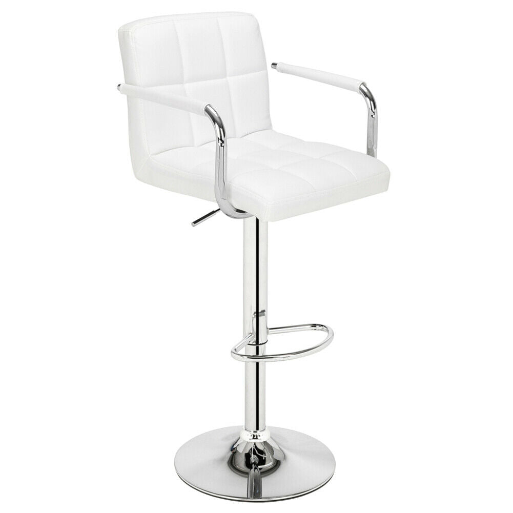 2pcs Bar Stools Leather Chairs Kitchen Breakfast Chairs Swivel Gas Lift 60-80cm