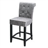Grey Linen Fabric Breakfast Counter Chairs Bar Stools Wood Barstools Stool Chair