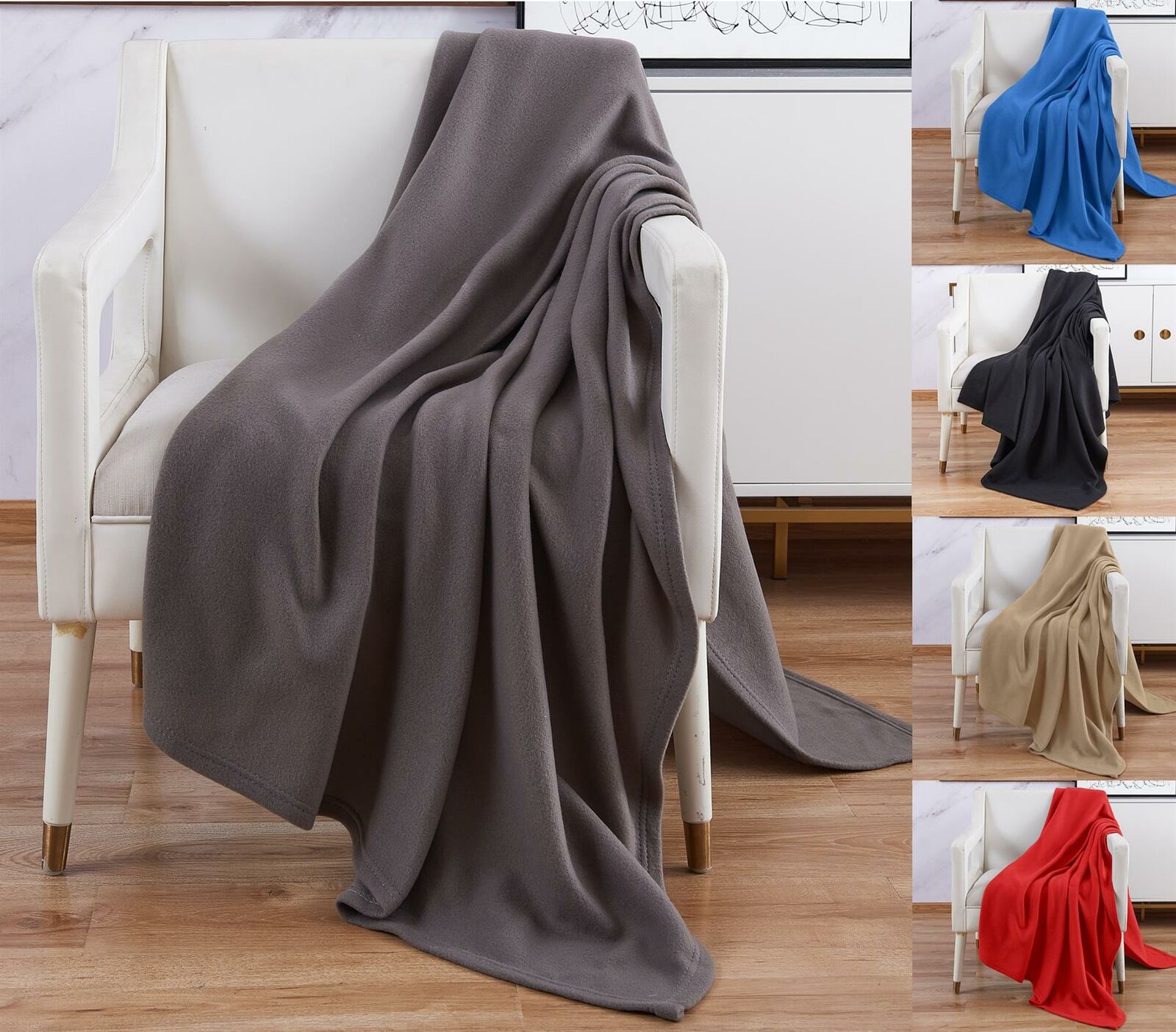 Fleece Blanket Soft & Warm Polar Single Double King Sofa Bed Throw Travel Car