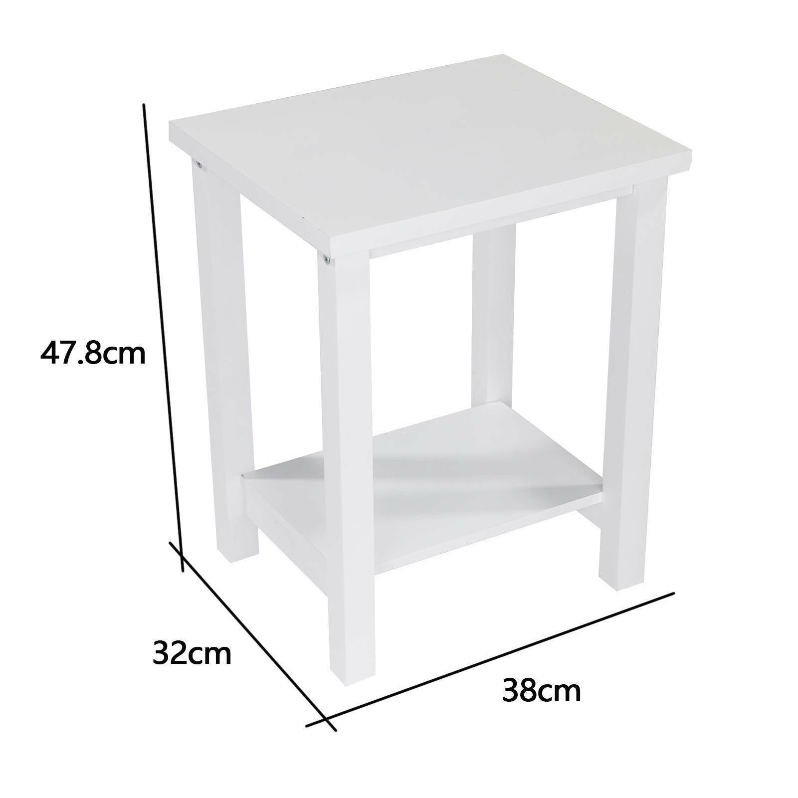 2X White Nightstand Bedside Table Chest Pine Side Cabinet Storage Bedroom UK