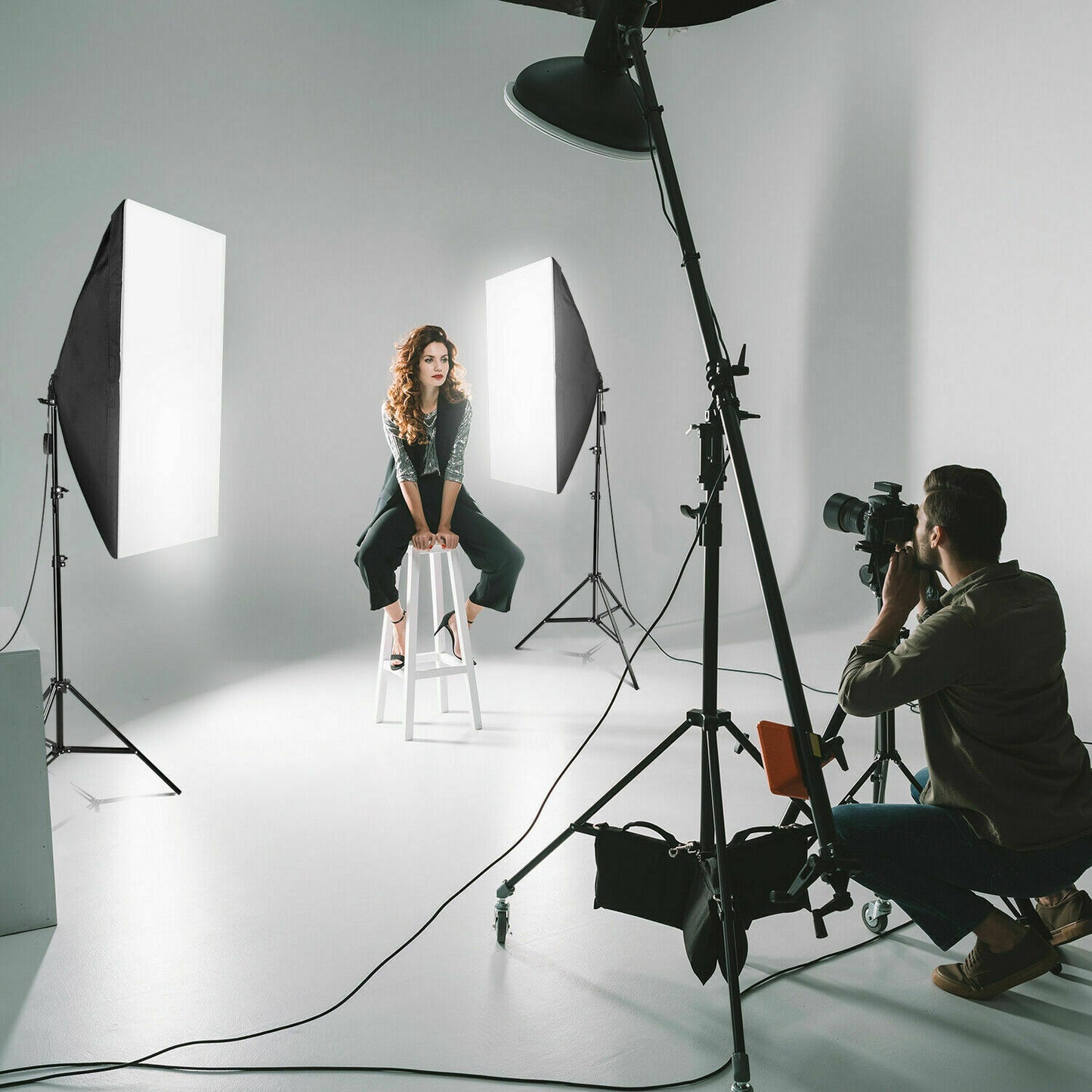 2x Softbox Continuous Lighting Kits Photo Studio Photography with Light Stand