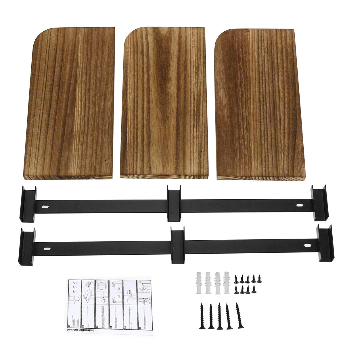 3 Tiers Rustic Wood Corner Shelf Home Display Storage Rack Wall Floating Shelf