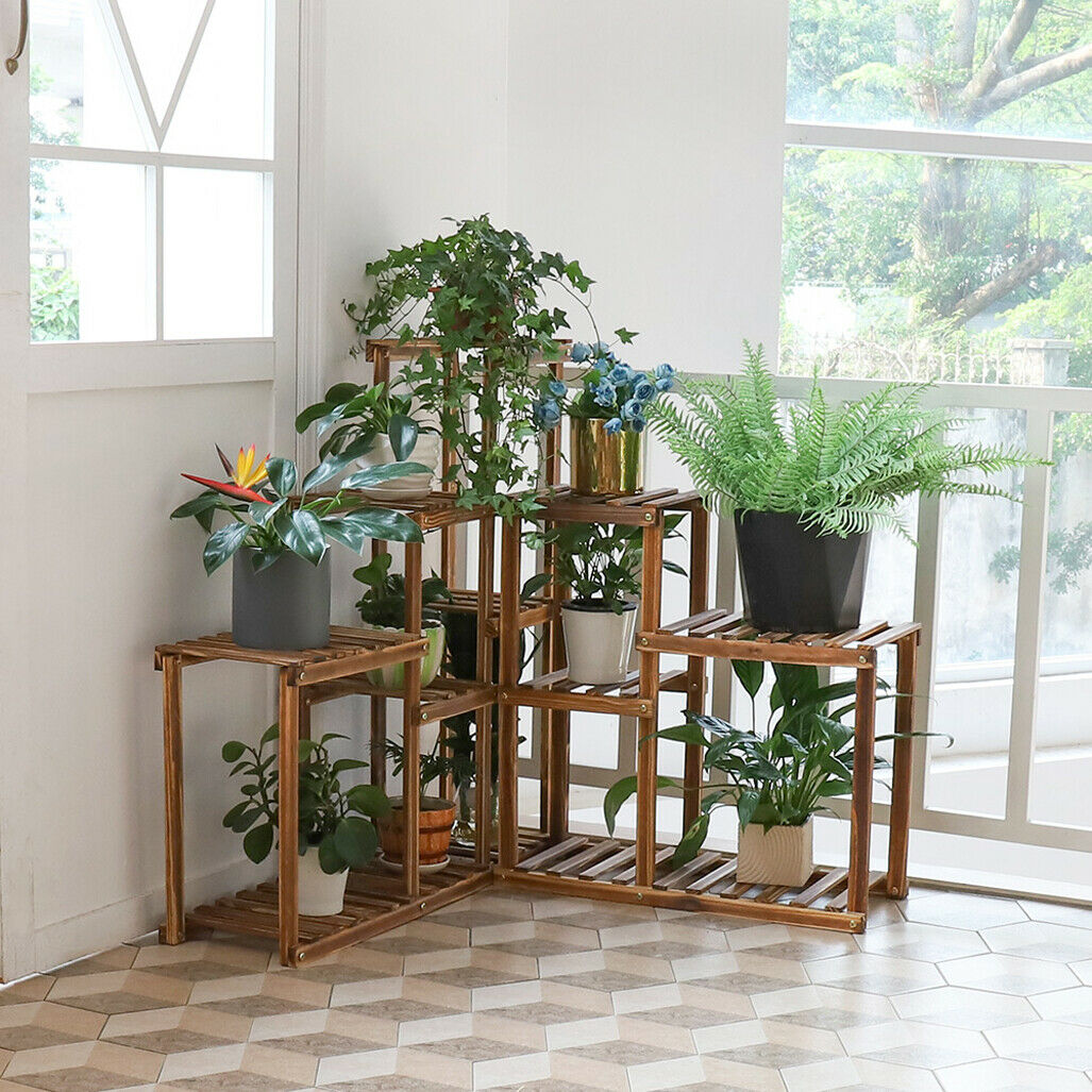 Wooden Plant Stand Rack Flower Ladder Pot Display Shelf Garden Blossom Mountain