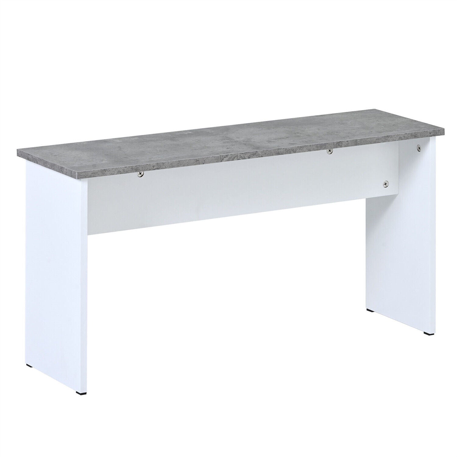 3Pcs Marble Look Dining Table and Chairs Set 2 Benches Kitchen Furniture HT