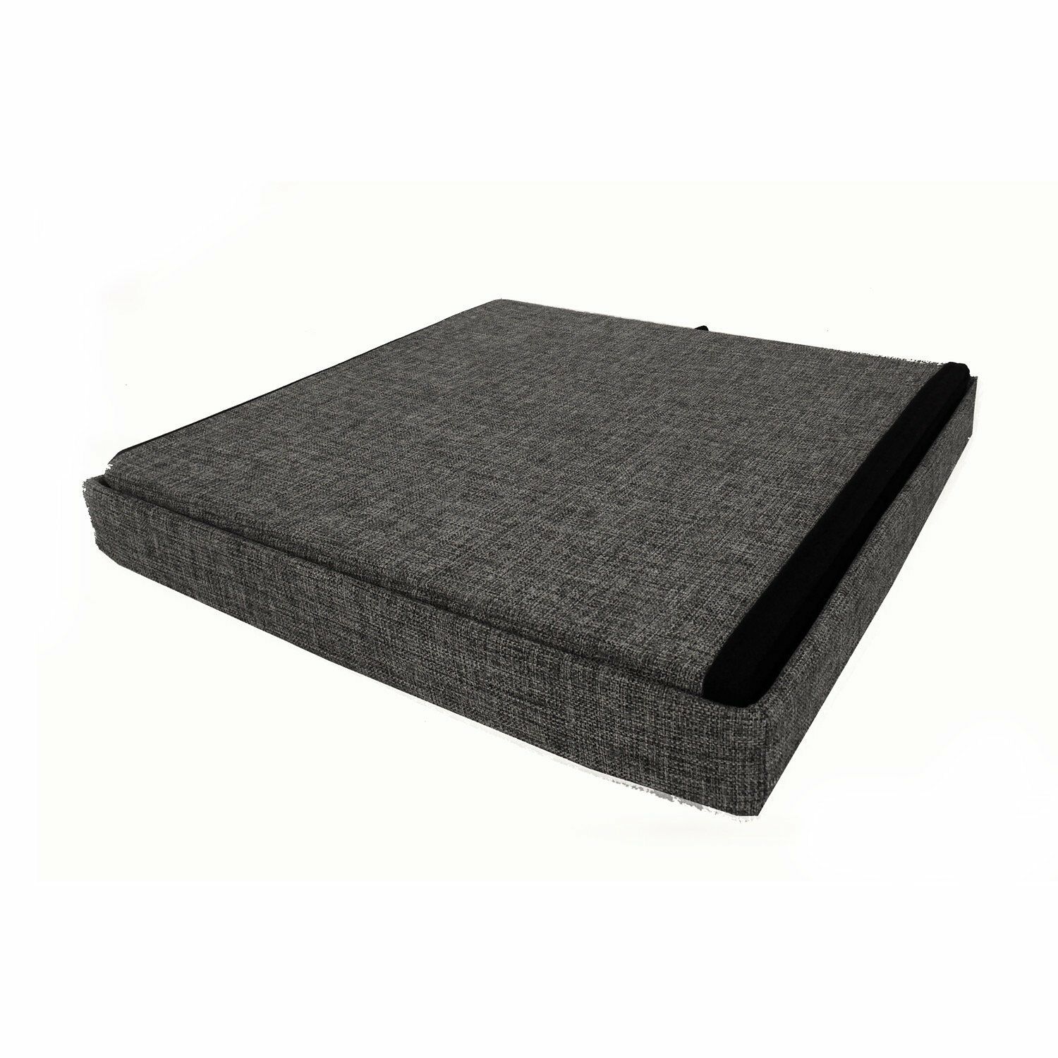 LARGE GREY FOLDING STORAGE OTTOMAN POUFFE FOOT STOOL STORAGE BOX SINGLE