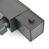 Bathroom Thermostatic Mixer Shower Set Square Black Twin Head Exposed Valve