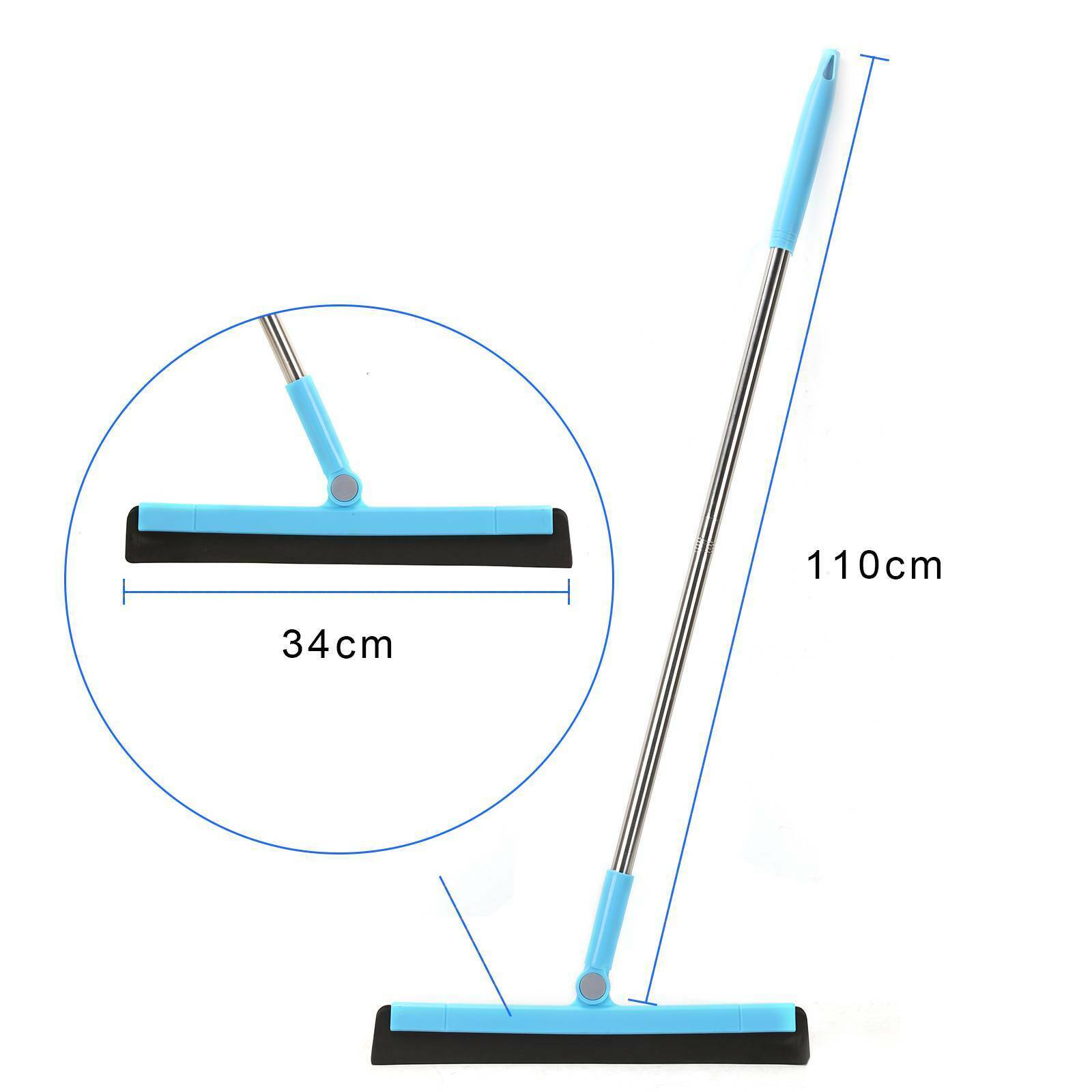 Floor Squeegee Tile Cleaning Foam Wiper Blade Shower Wet Room Telescopic Handle