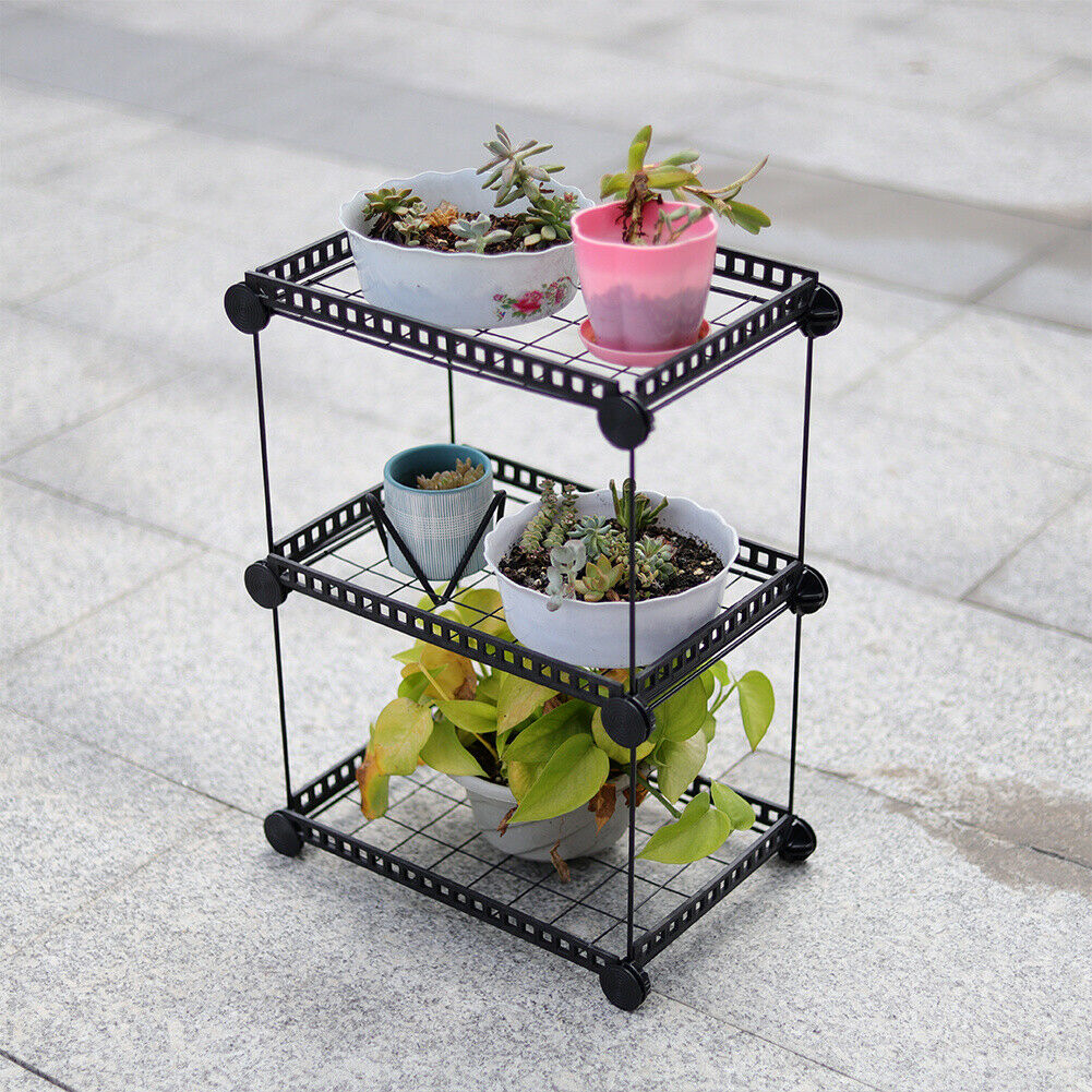 3/4/5/6Tier Wire Metal Shelving Flower Shelf Plant Display Rack Planter Pot Rack