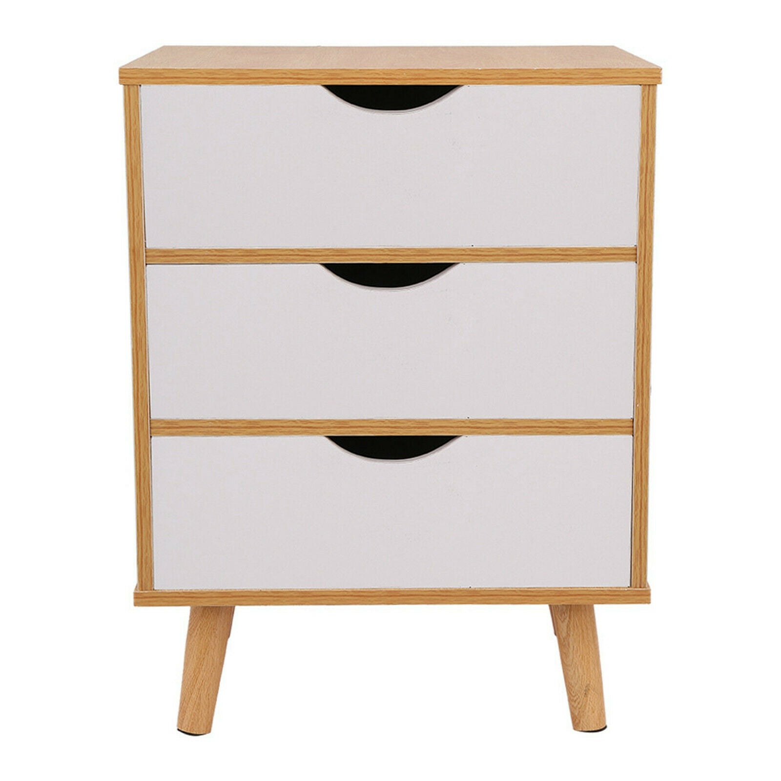 3 Drawer Wooden Bedroom Bedside Cabinet Furniture Storage Nightstand Side Tables