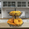 2 Tier Metal Wire Fruit Basket Bread Snake Vegetable Storage Display Holder Bowl