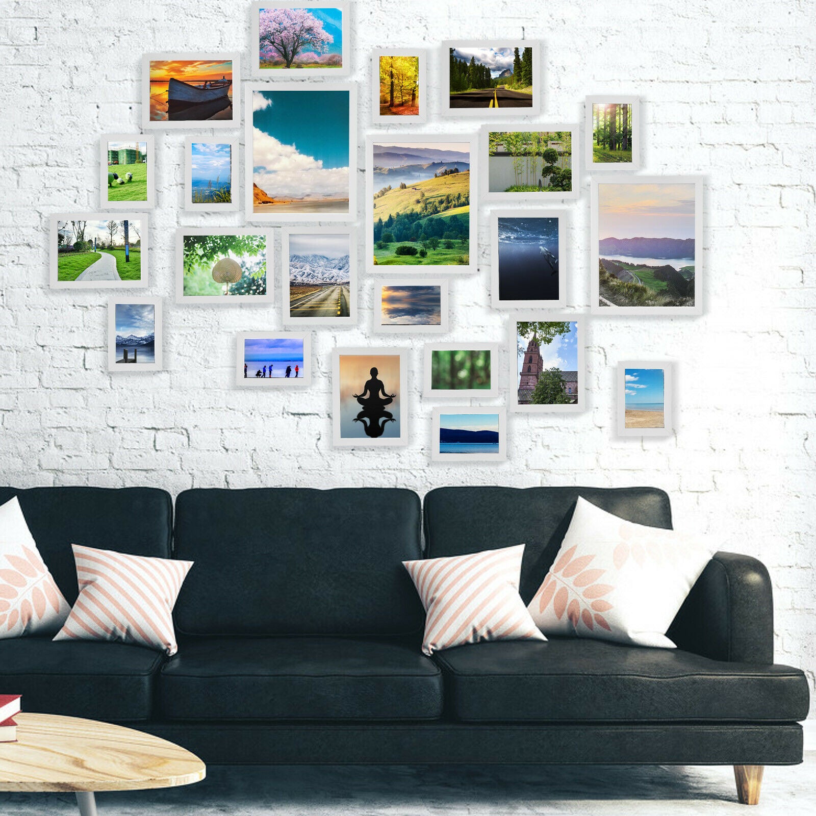 23PCS Multi-Picture Family Collage Photo Frame Frames Aperture Art Deco Wall Set