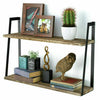 Industrial Wooden Metal Wall Floating Shelf Large Square Sundries Storage Unit