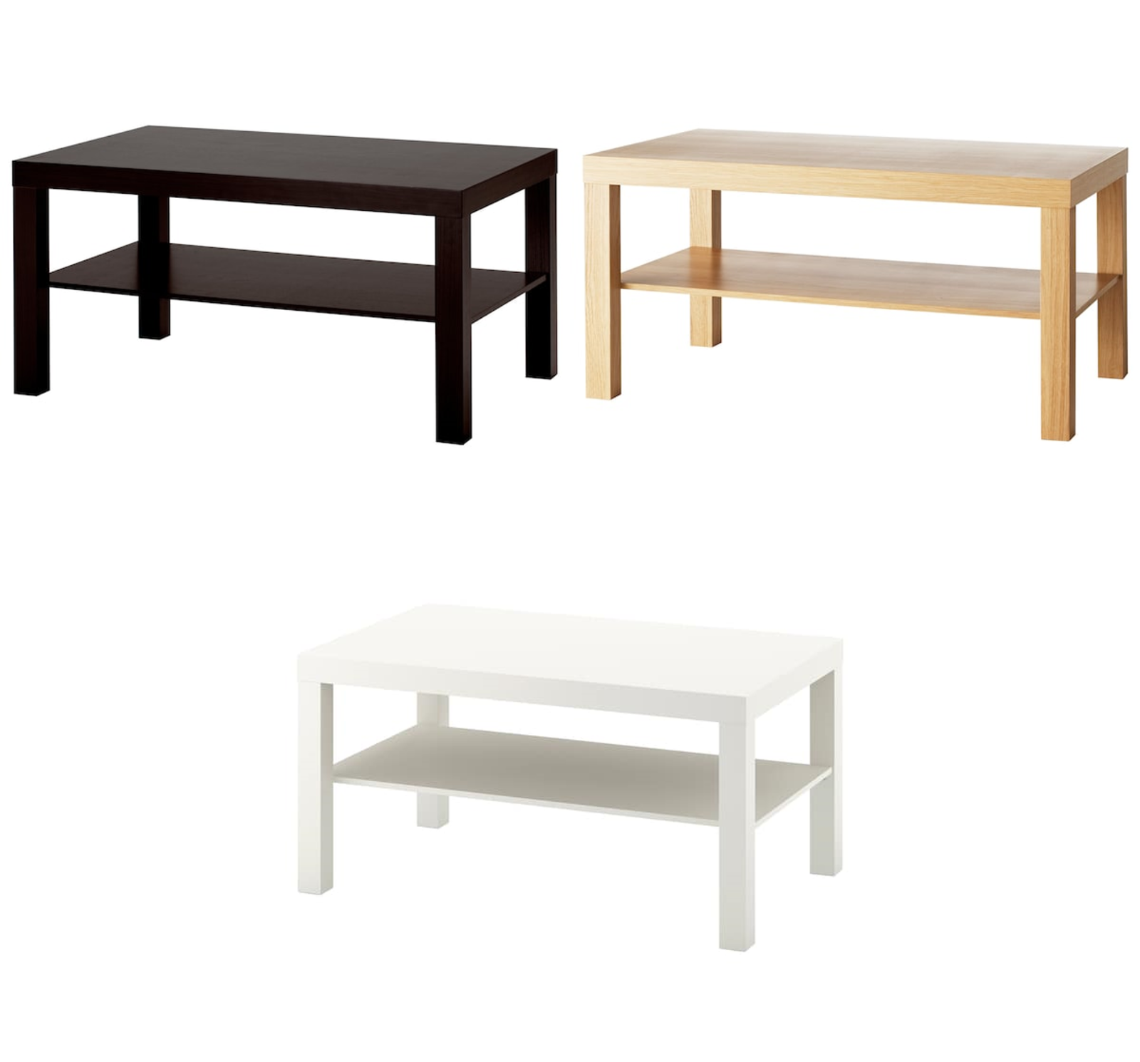 Coffee Sofa Table Separate Shelf Home Office Furniture 90x55cm