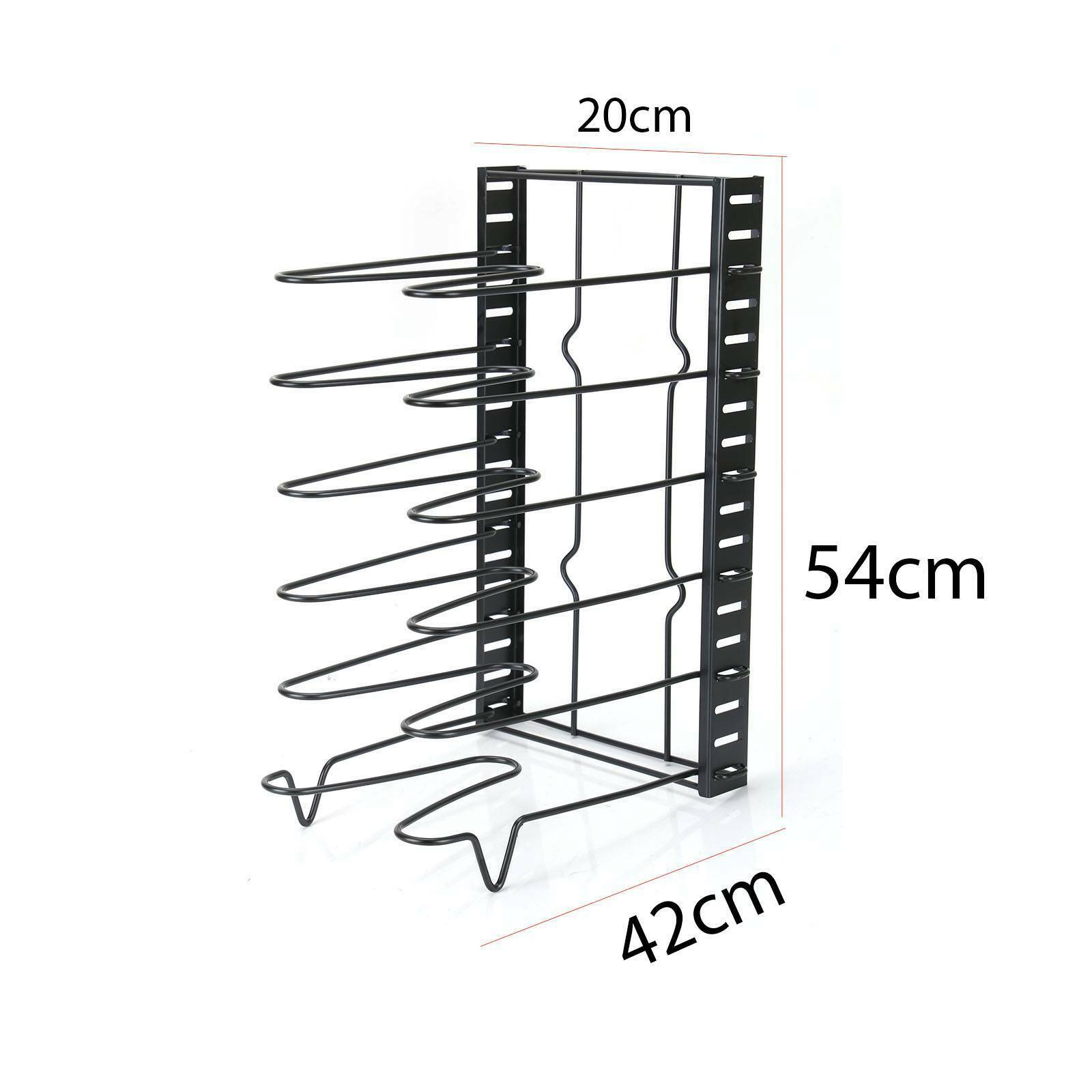 8 Tier Cupboard Kitchen Cabinet Storage Organiser Rack Pan Stand Pot Holder