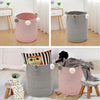 Folding Nordic Laundry Cotton Woven Washing Clothes Tidy Toys Storage Basket Bag