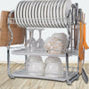 3 Tier Chrome Alloy Dish Drainer Holder Kitchen Cutlery Rack Drip Storage Tools