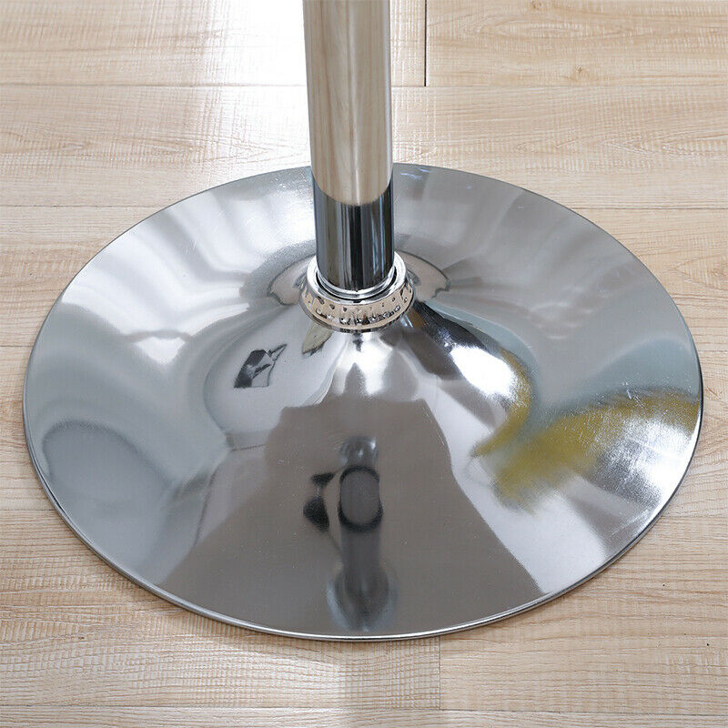 Bar Table Side Breakfast Table Adjustable Chrome 360 Swivel Bistro Black/White