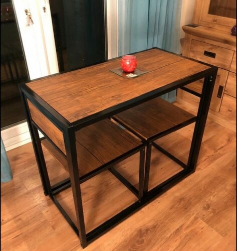 Small Table And 2 Chairs Breakfast Bar Kitchen Dining Room Modern Furniture Set