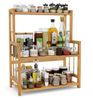 3 Tiers Bamboo Spice Rack Storage Organizer Seasoning Herb Jar Bottle Stand