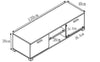TV Cabinet with 2 High Gloss Doors&2 Shelves Matt Body, White/Black