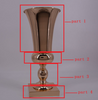 43cm Large Stunning Gold Iron Luxury Flower Vase Urn Wedding Table Home Decor (GOLDEN)