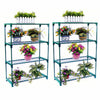 Double 4 Tier Steel Mini Garden Greenhouse Staging Shelving Shelf Plant Stand UK