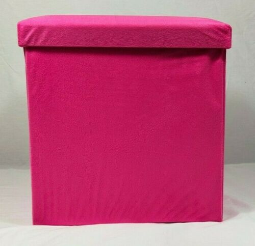 Soft Velvet Diamante Ottoman Folding Storage Box Footstool Seat new colour